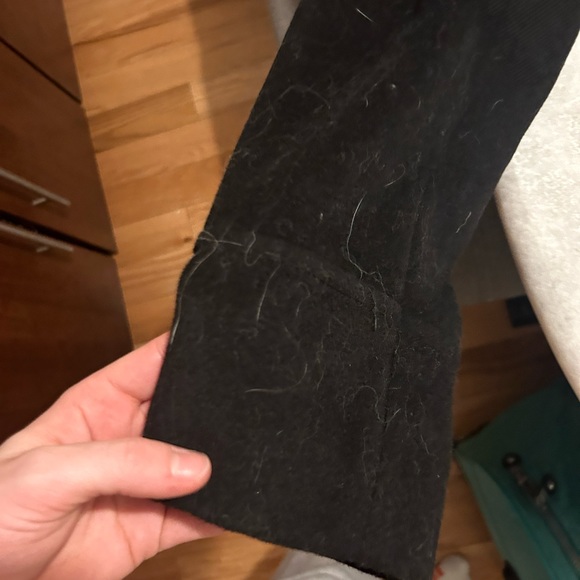 1 Madison Black Wool Wrap Coat with Detachable Fox Fur Trim - Picture 10 of 12